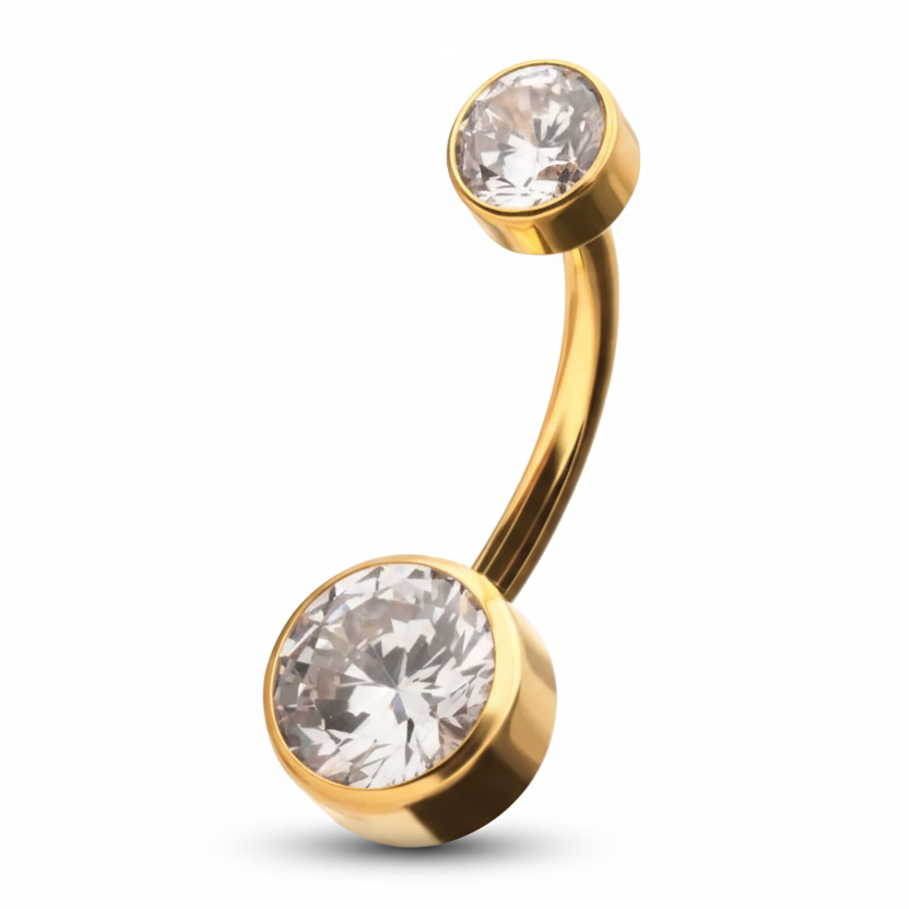 Navel Gold Titanium CZ