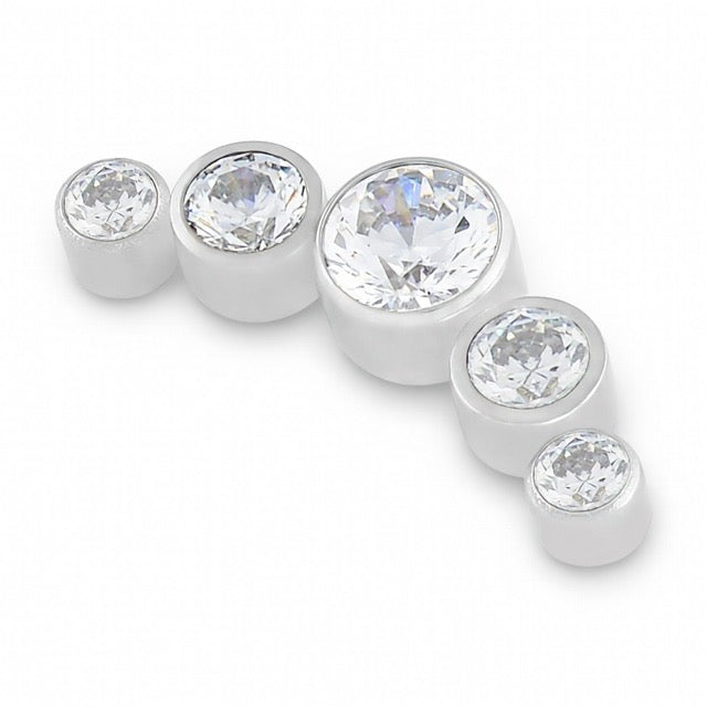 5 Gem Cluster Threaded Ends