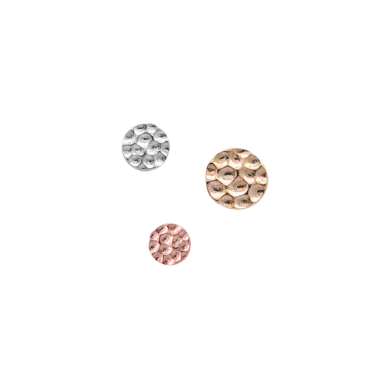 14Kt Yg Hammered Disk