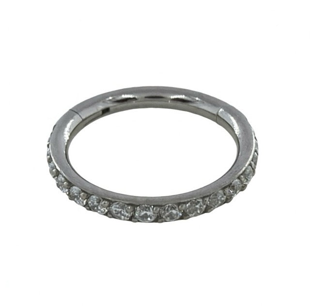 Pavé Set Cubic Zirconia Hinged Ring