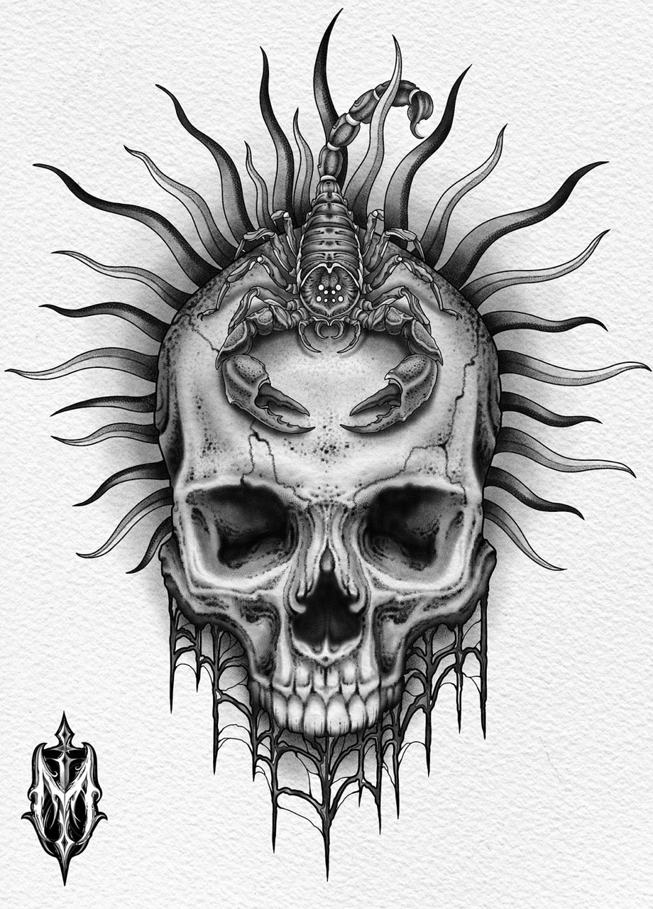 Skull with Scorpion