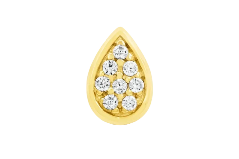 Gold Pear with CZ Stones