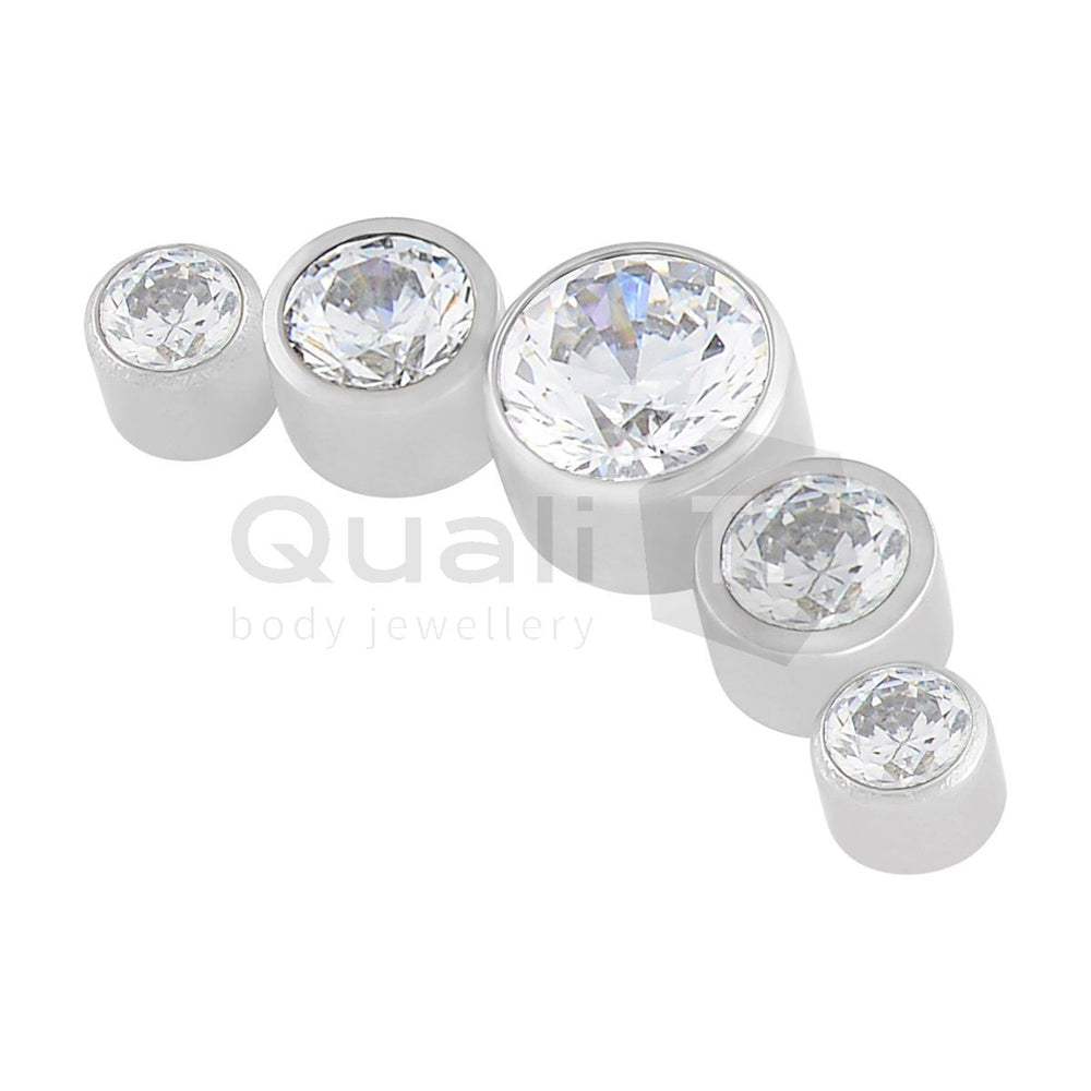 5 Gem Cluster Threaded Ends