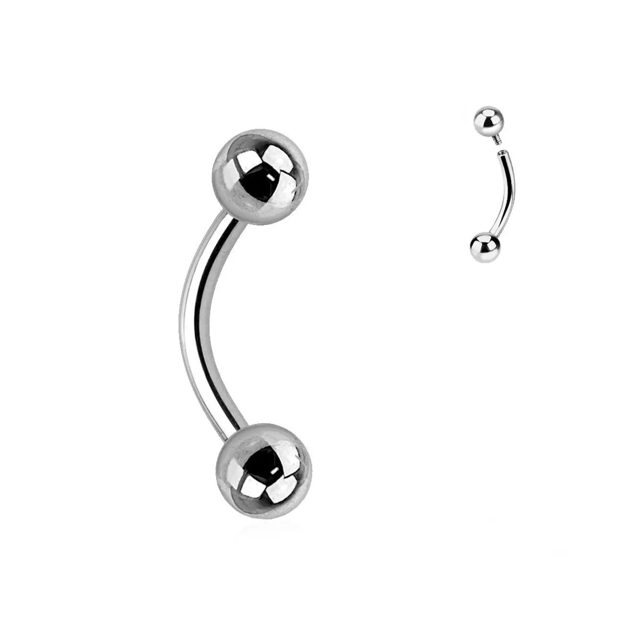 Circular Barbell Horseshoe - sleek stainless steel design with rounded ends for body jewelry.