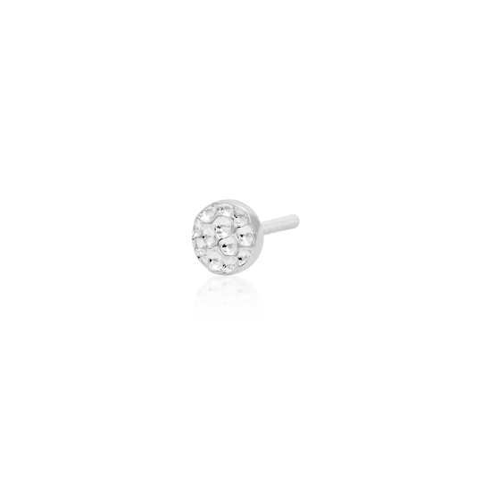 14Kt Yg Hammered Disk