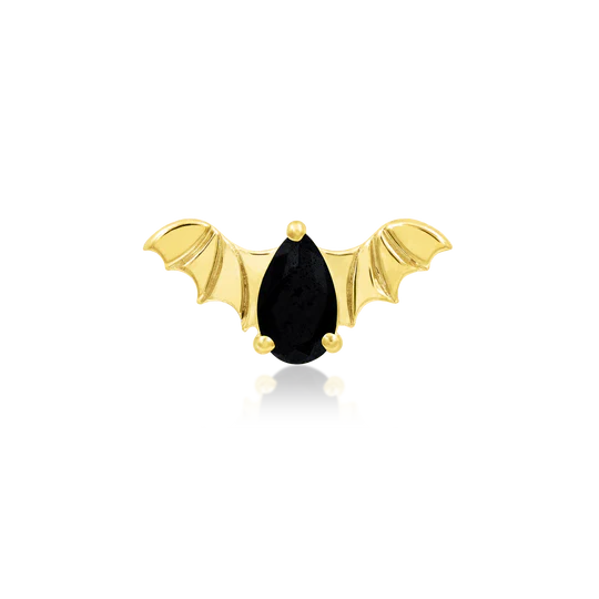 Black Cz Bat Threaded End