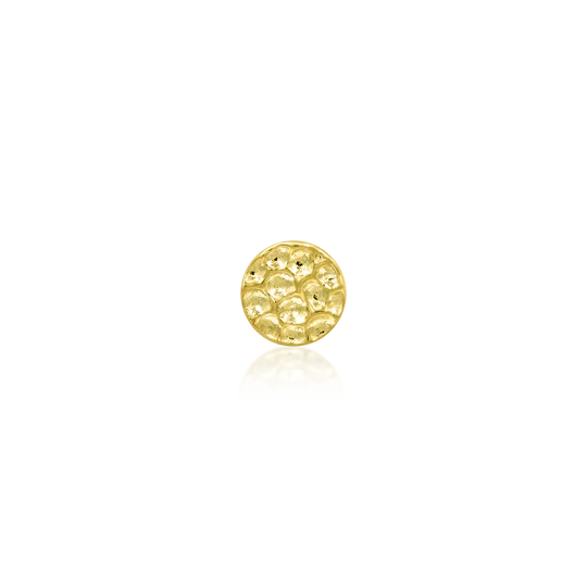 14Kt Yg Hammered Disk
