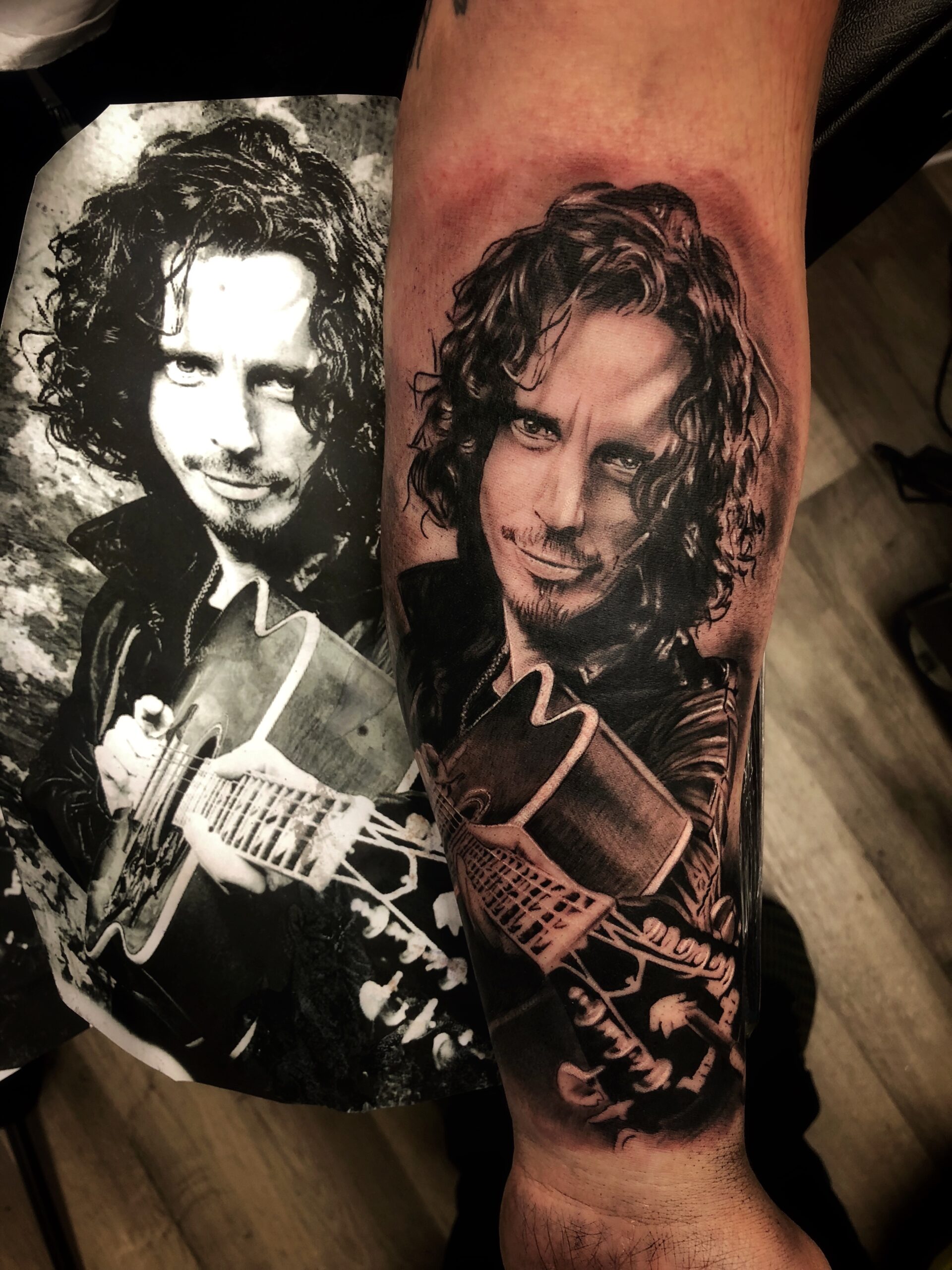 Chris Cornell Portrait Tattoo