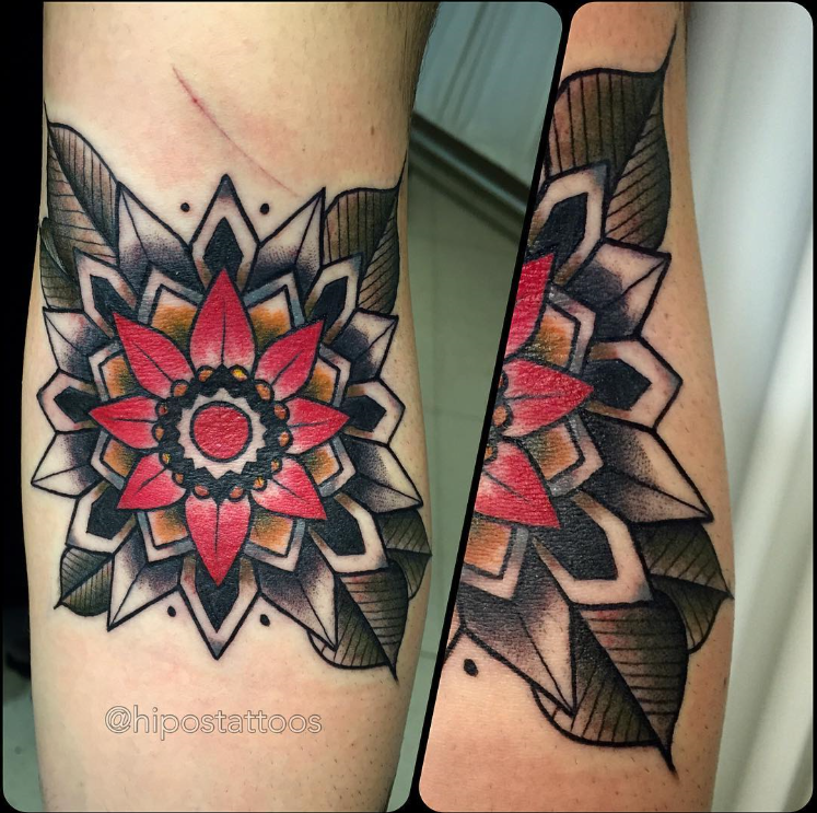 Mandala coloured tattoo